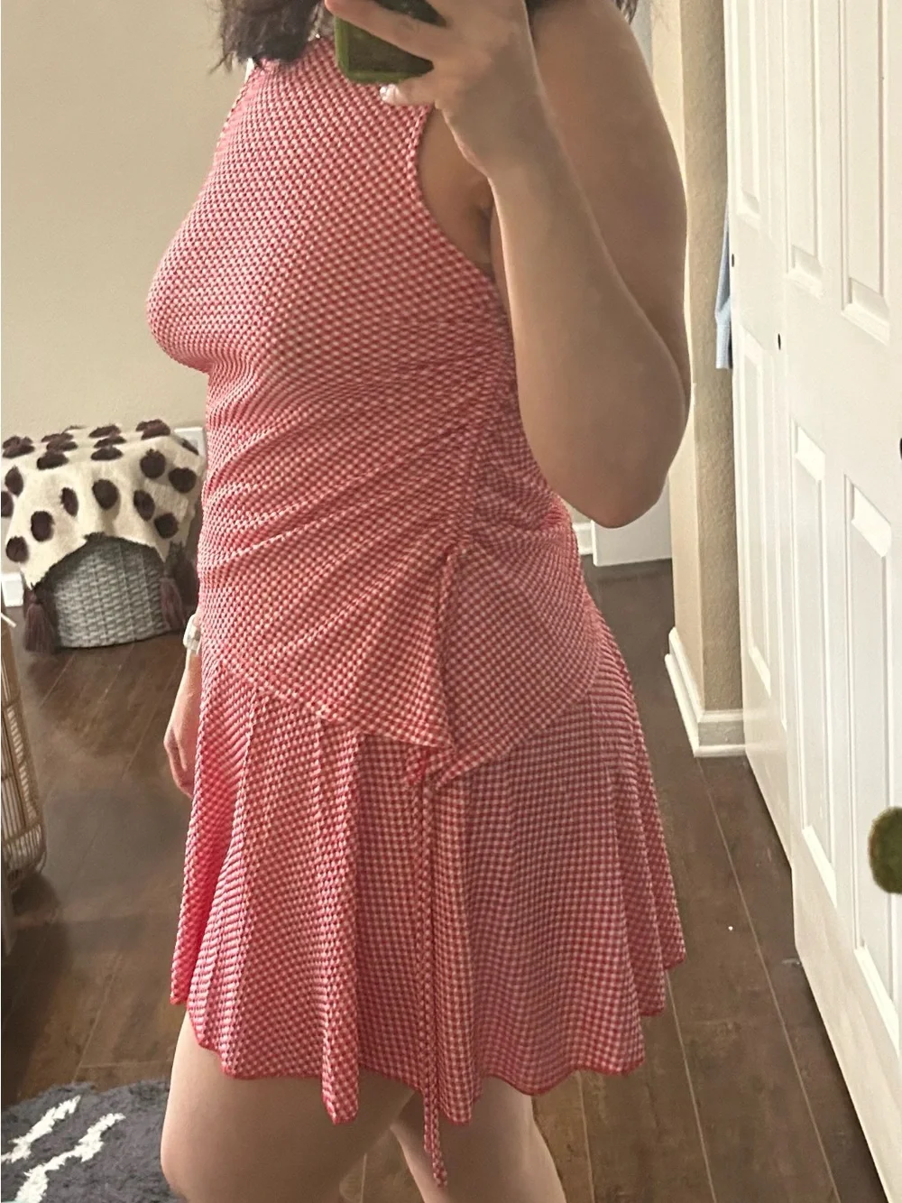 wild fable Red Micro-Check Skirt Set